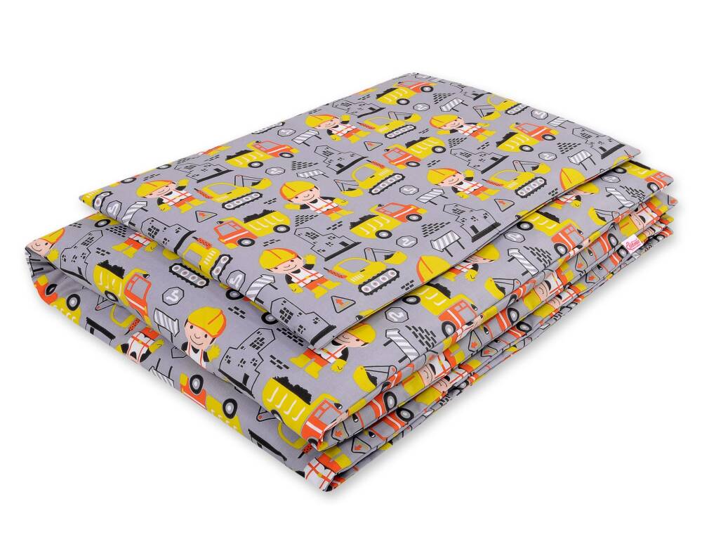 Baby cotton bedding set 2-pcs 135x100 - yellow diggers