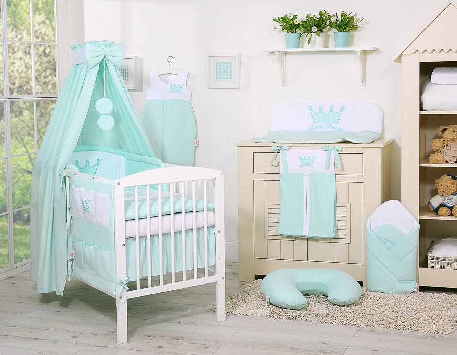 Bedding set 5-pcs with canopy- Little Prince mint