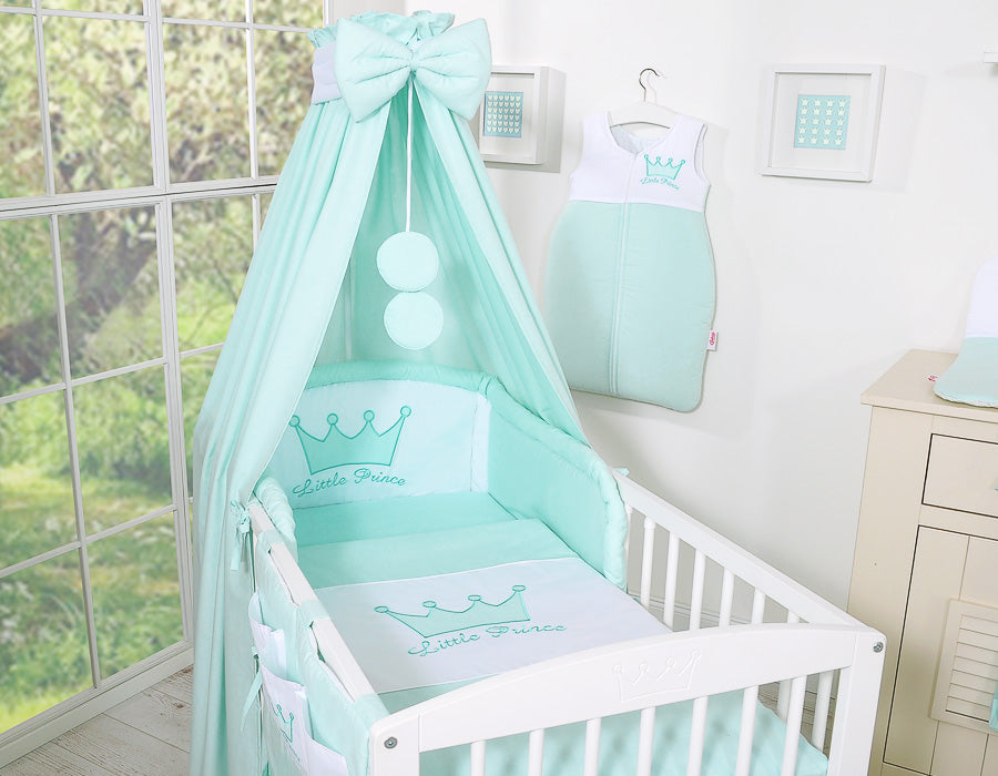 Bedding set 5-pcs with canopy- Little Prince mint