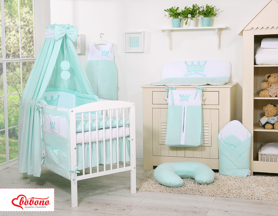 Bedding set 5-pcs with canopy- Little Prince mint