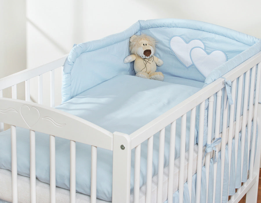 Bedding set 3-pcs 120x90 - Hanging Hearts blue