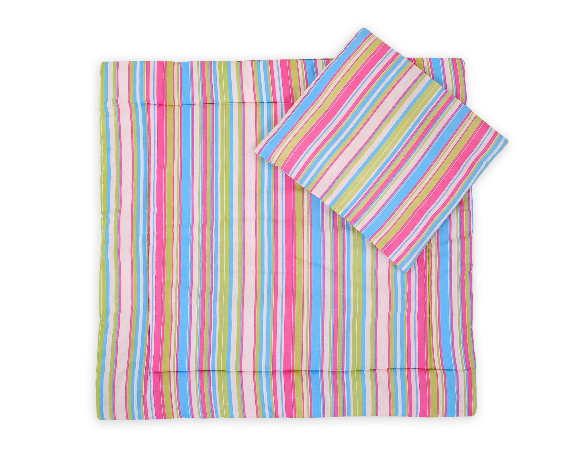 Pram bedding set with duvet and pillow 2pcs - Blueberry strips