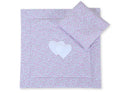 Pram bedding set with duvet and pillow 2pcs - Hearts pink flowers