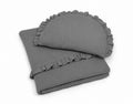 Duvet and a flat pillow MUSLIN with a frill- 2pcs set - anthracite