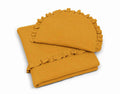 Duvet and a flat pillow MUSLIN with a frill- 2pcs set - honey-yellow