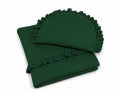 Duvet and a flat pillow MUSLIN with a frill- 2pcs set - forest green