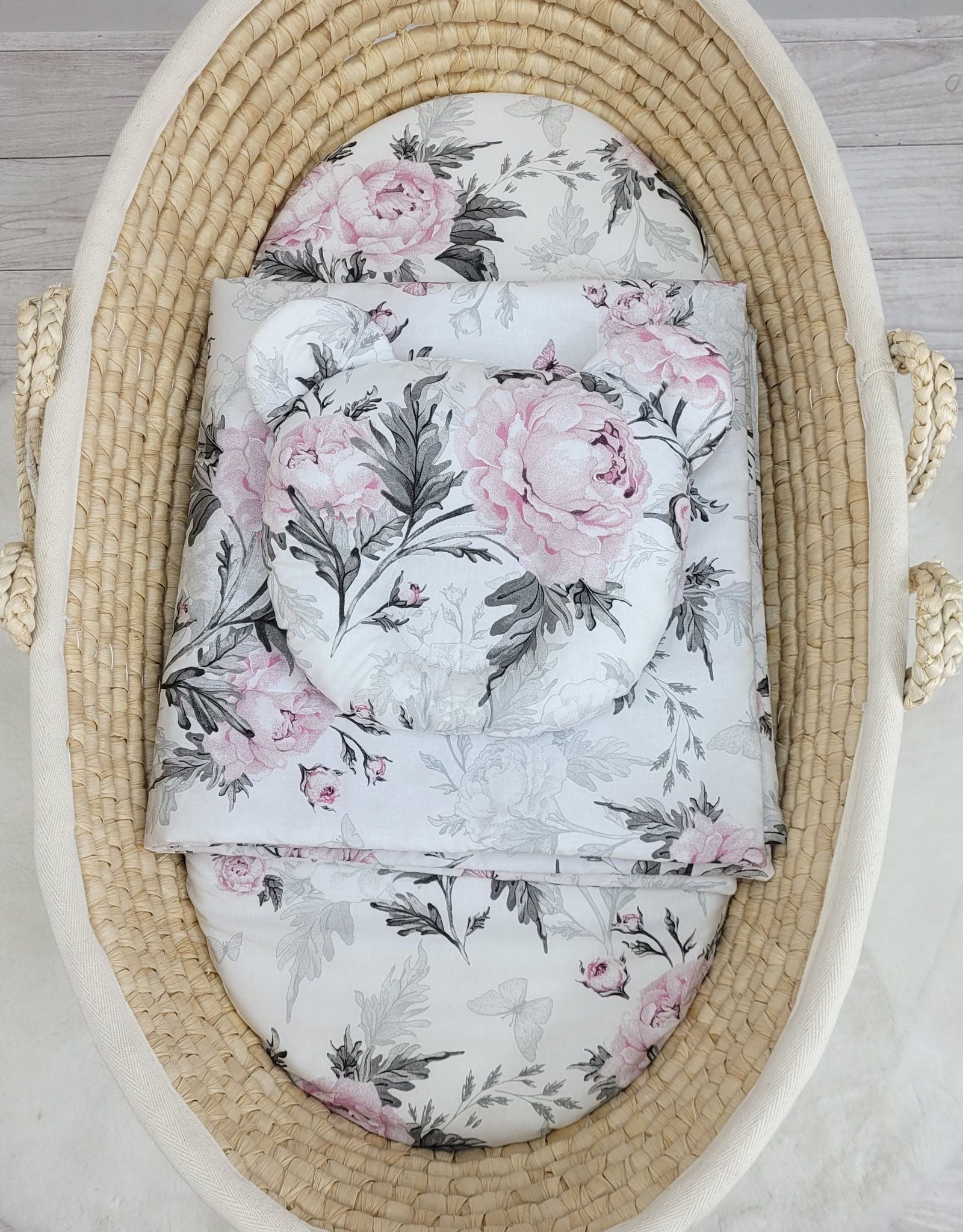 Duvet with pillow Teddy - 2pcs set - Romantic peonies