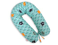 Cotton  pillowcase for pregnancy pillow Longer - Mint forest
