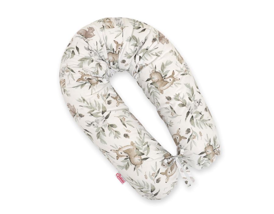 Cotton  pillowcase for pregnancy pillow Longer - Woodland olive