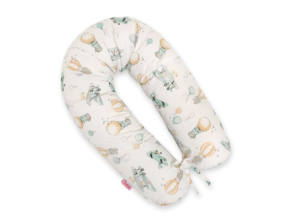 Cotton  pillowcase for pregnancy pillow Longer - Sky adventure