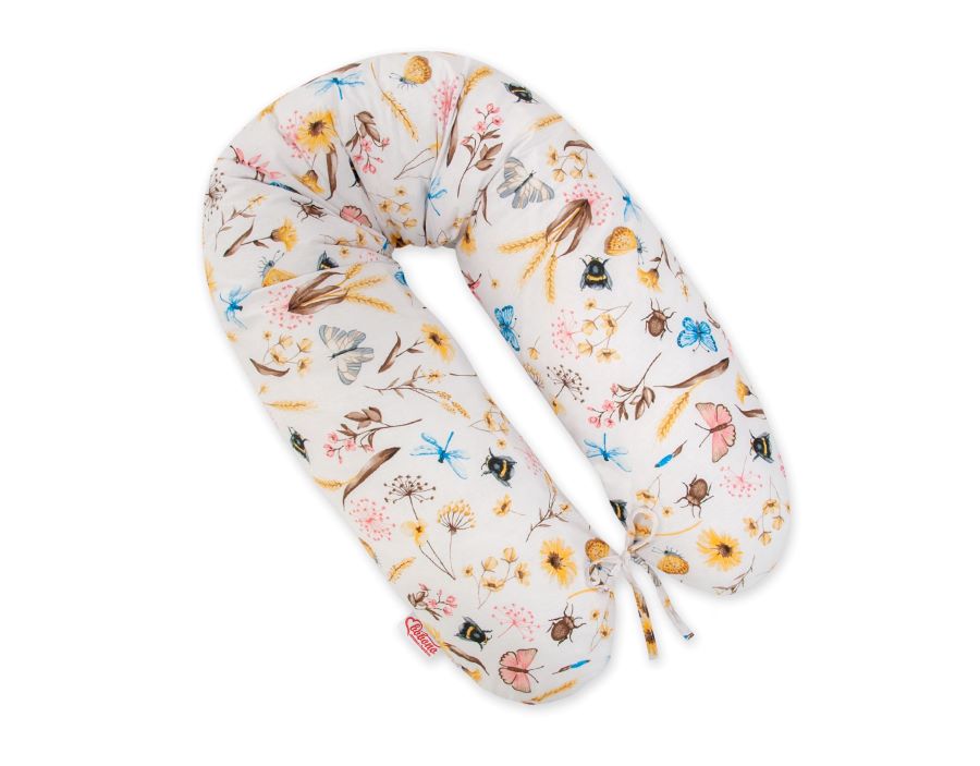Cotton  pillowcase for pregnancy pillow Longer - Summer meadow