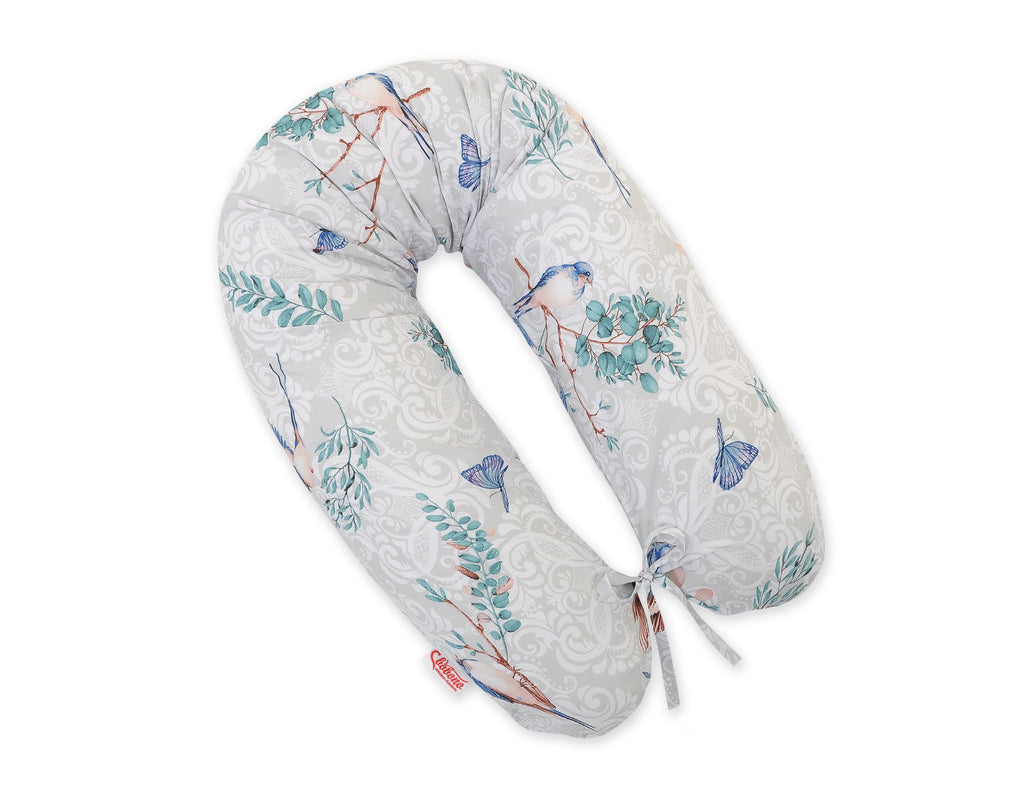 Cotton  pillowcase for pregnancy pillow Longer - Blue birds