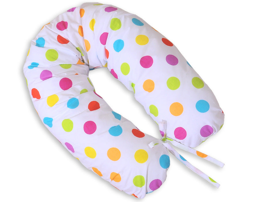 Cotton  pillowcase for pregnancy pillow Longer - Colourful dots