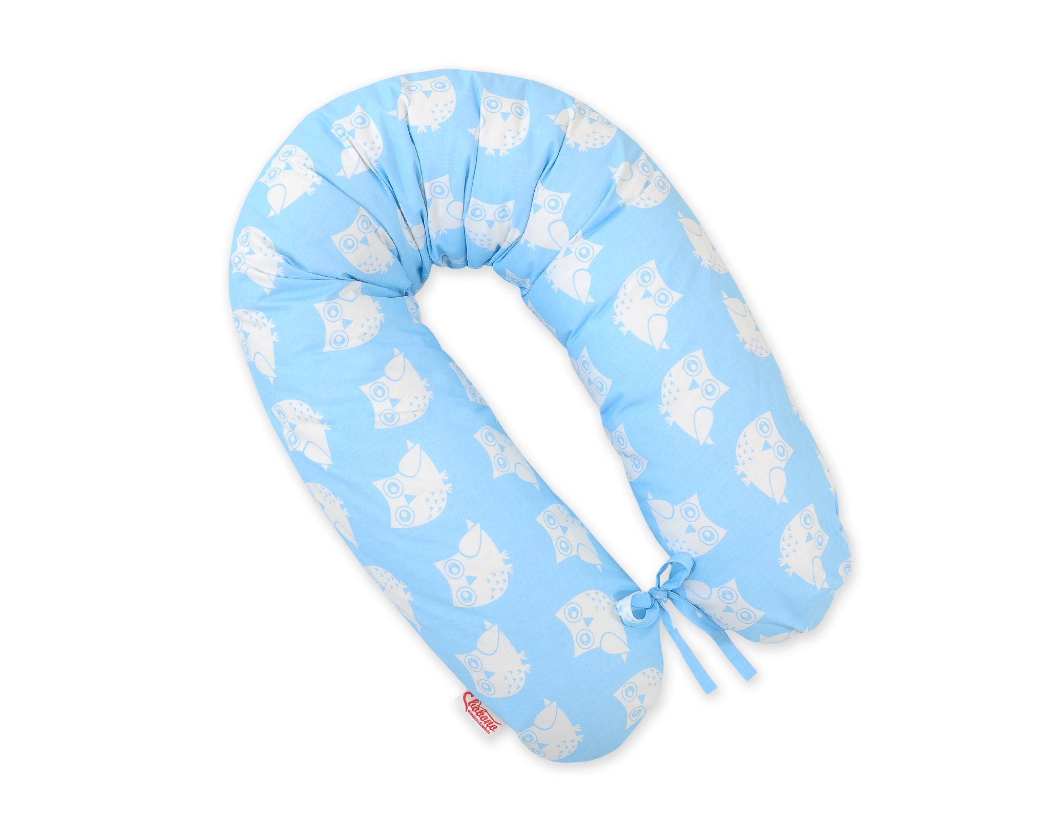 Cotton  pillowcase for pregnancy pillow Longer - Blue owls