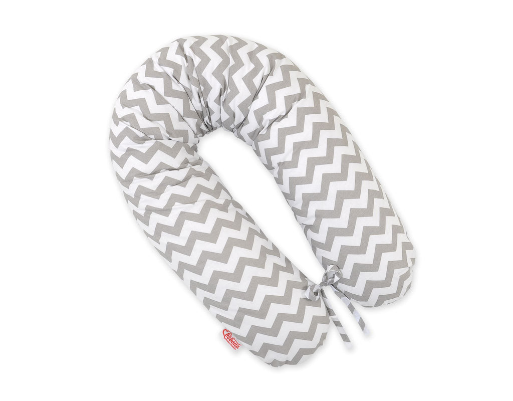 Cotton  pillowcase for pregnancy pillow Longer - Chevron grey