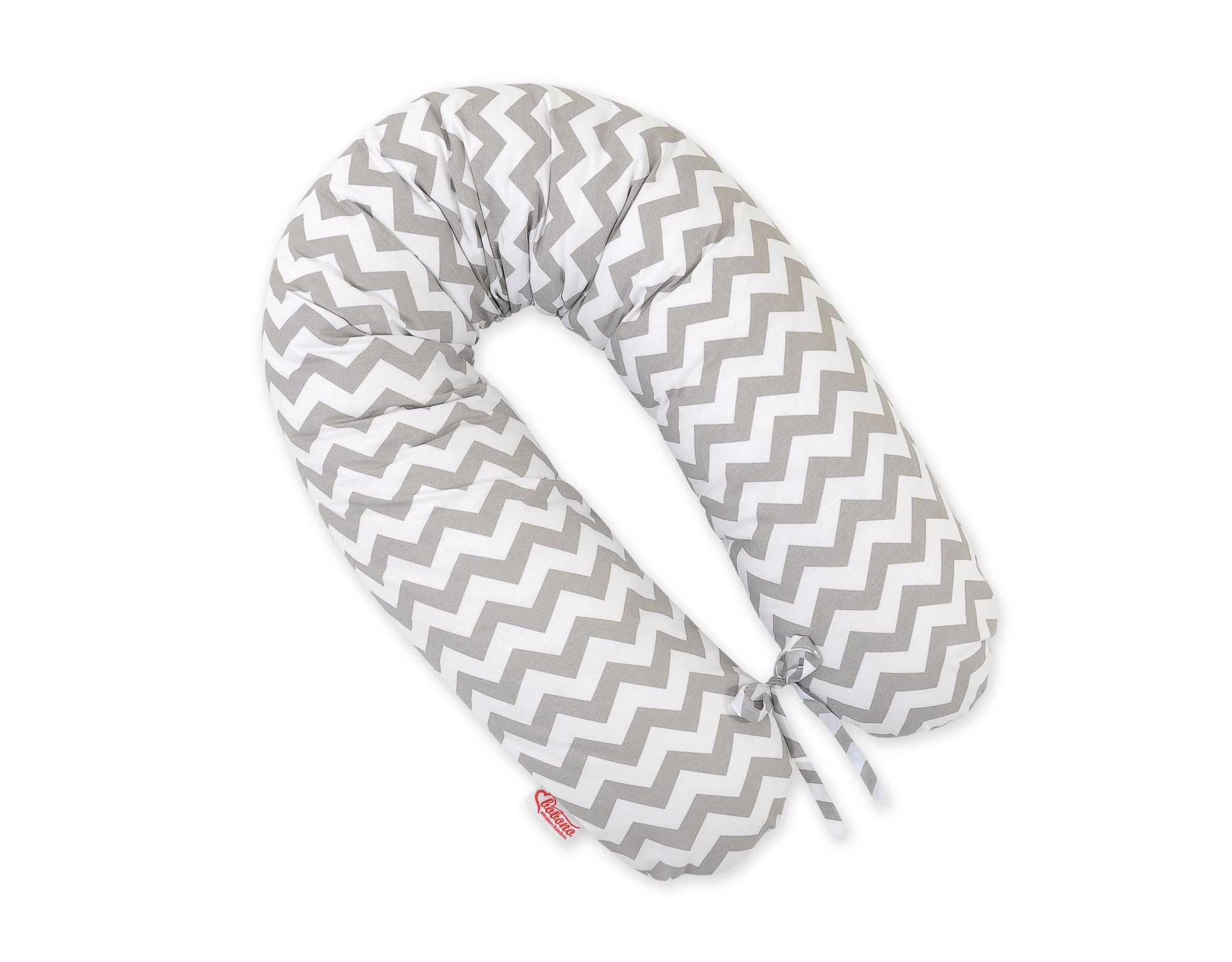 Cotton  pillowcase for pregnancy pillow Longer - Chevron grey