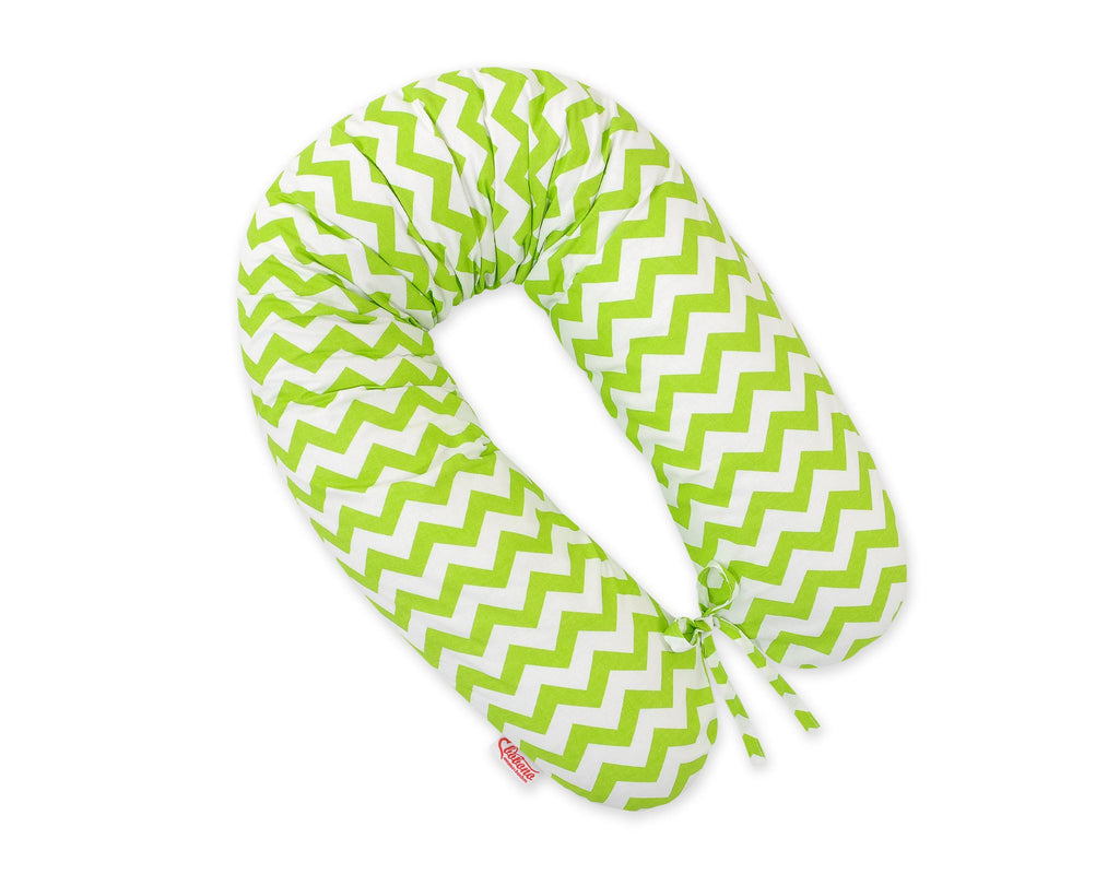 Cotton  pillowcase for pregnancy pillow Longer - Chevron green
