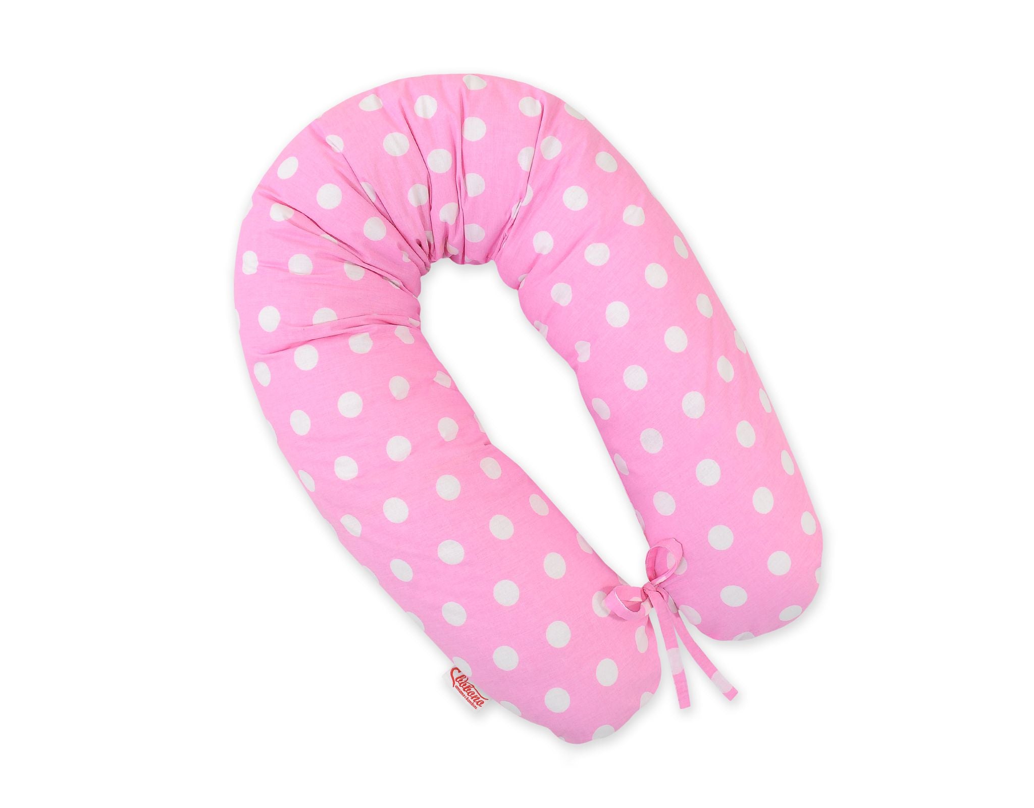 Cotton  pillowcase for pregnancy pillow Longer - Dots on pink
