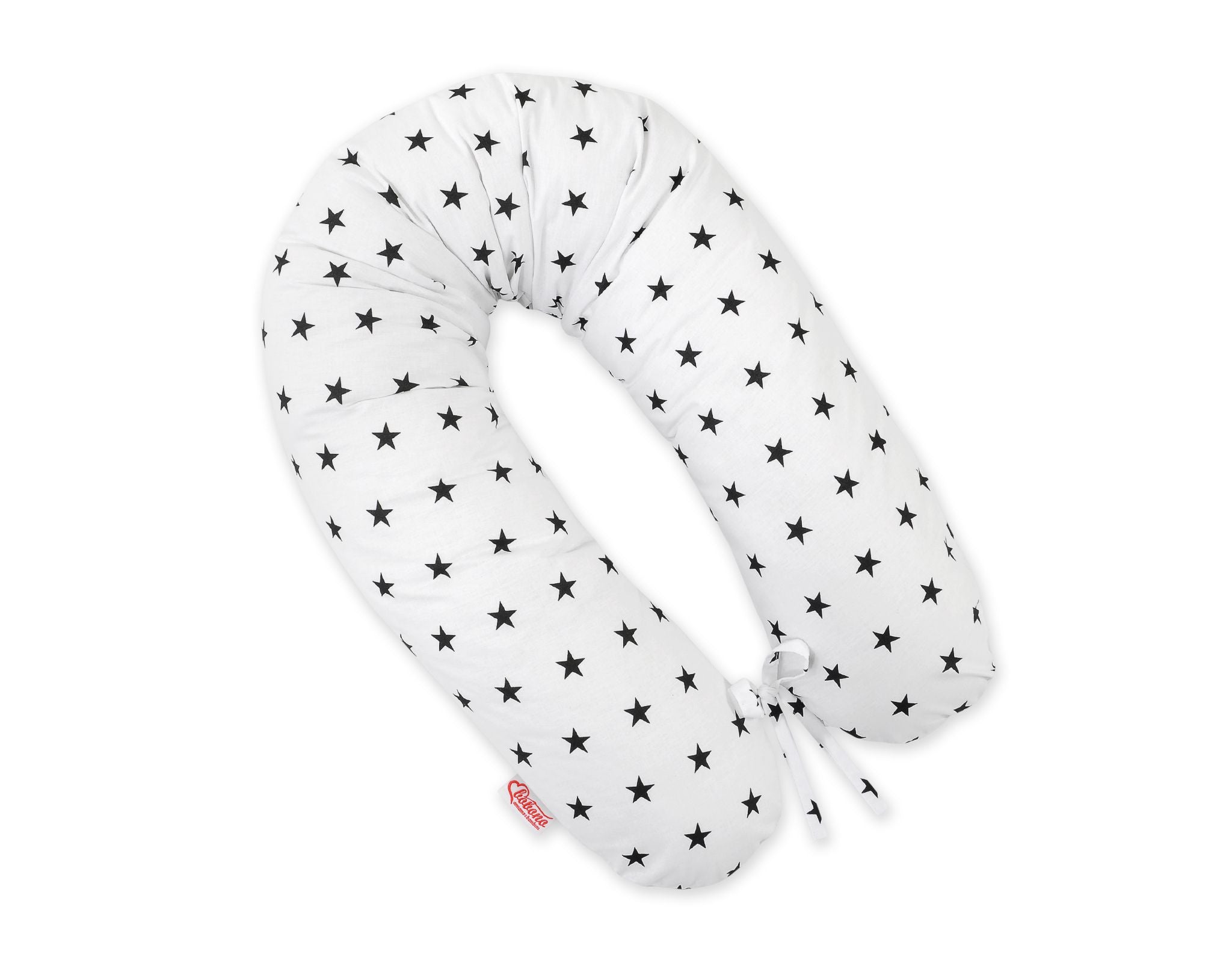 Cotton  pillowcase for pregnancy pillow Longer - Black stars