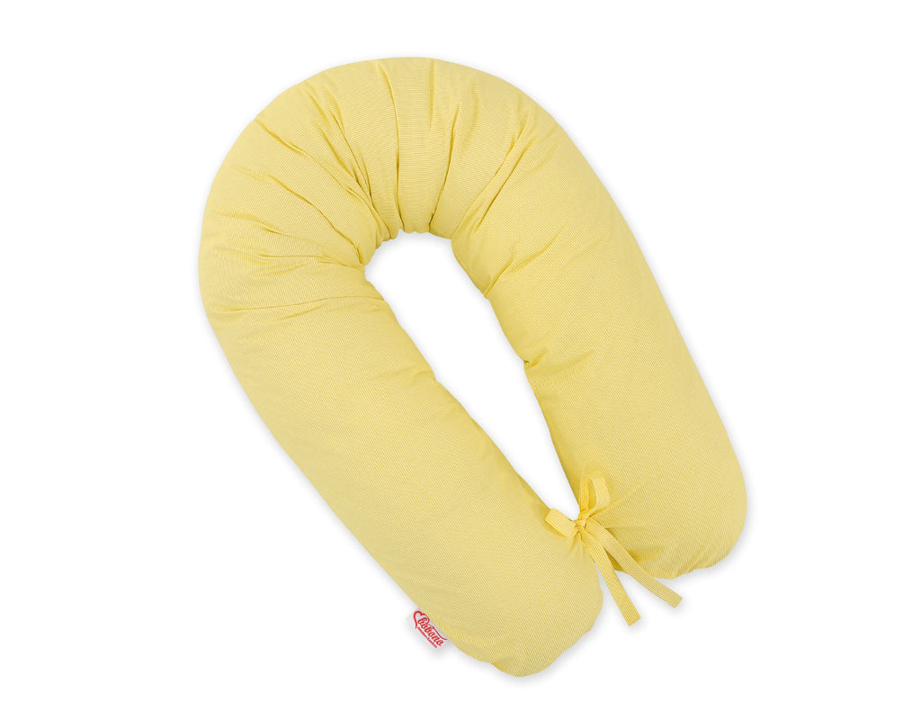 Cotton  pillowcase for pregnancy pillow Longer - Yellow strips