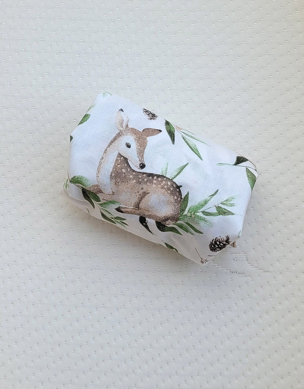 Sheet made of cotton for moses basket mattress 75x35 cm - Woodland green