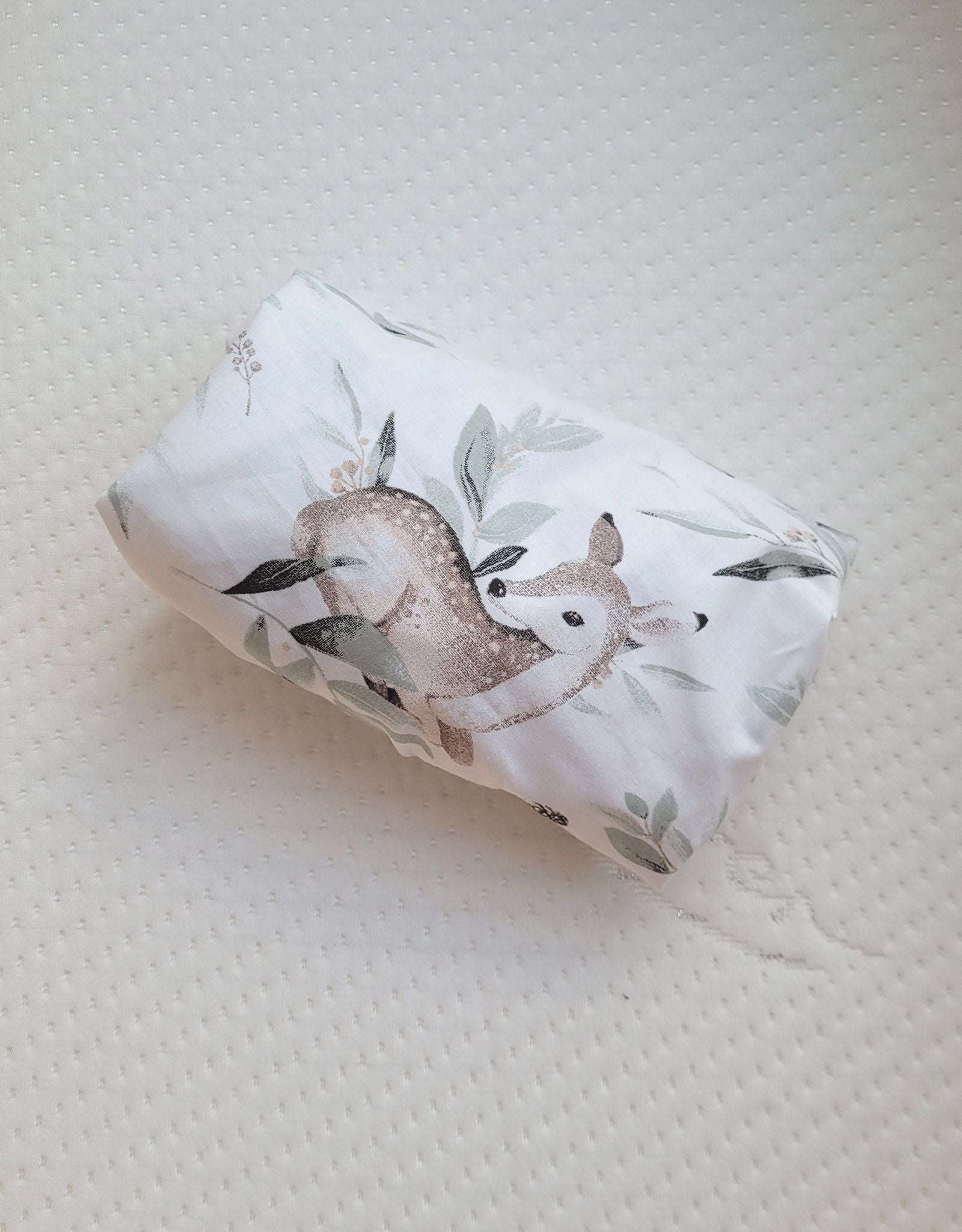 Sheet made of cotton for moses basket mattress 75x35 cm - Woodland olive