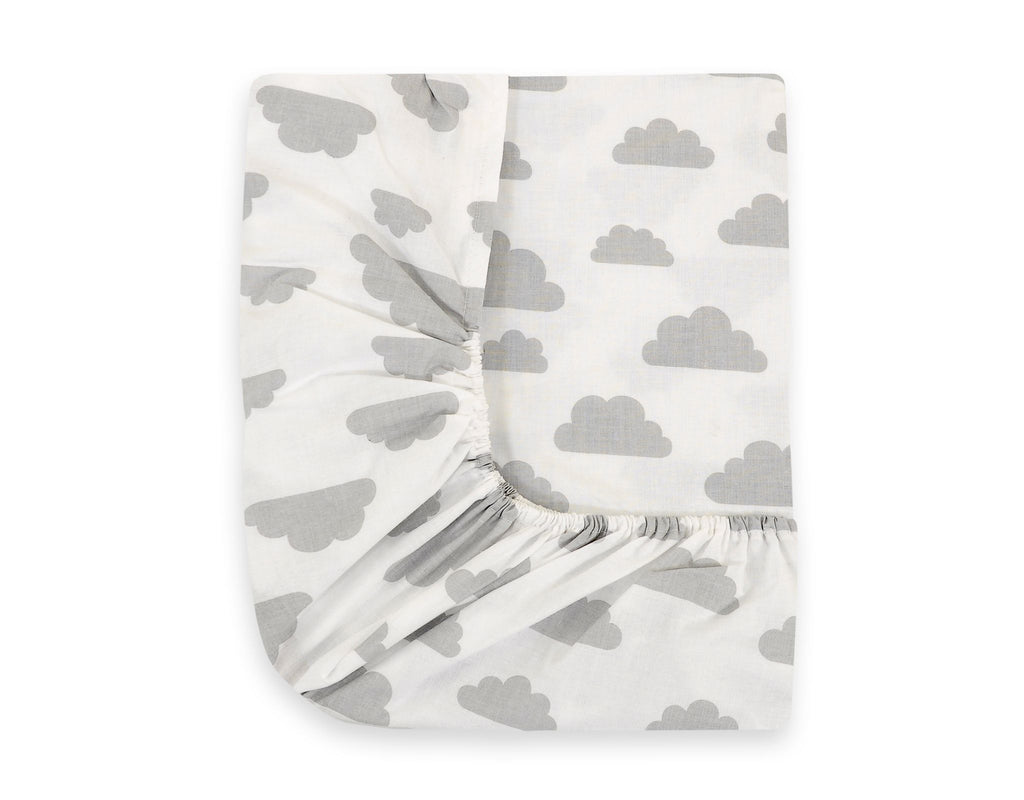 Sheet made of cotton 120x60cm - clouds gray
