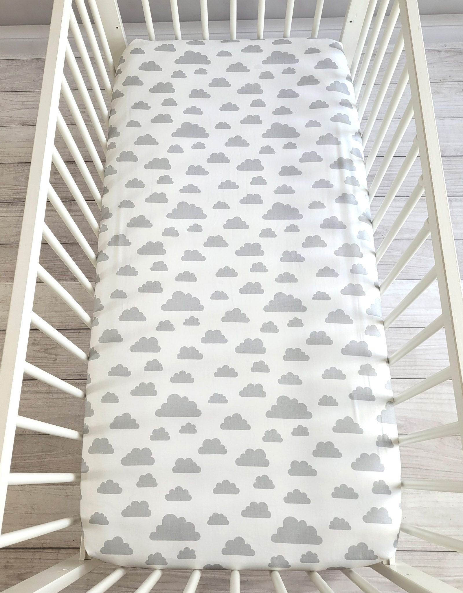 Sheet made of cotton 120x60cm - clouds gray