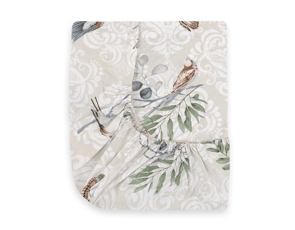 Sheet made of cotton 120x60cm - brown birds