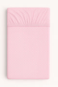 Sheet made of cotton 120x60cm - white polka dots on pink
