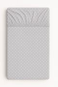 Sheet made of cotton 120x60cm - white polka dots on grey