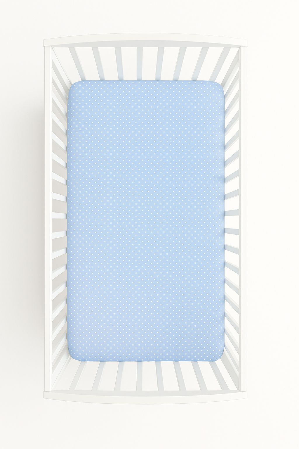 Sheet made of cotton 120x60cm - white polka dots on blue