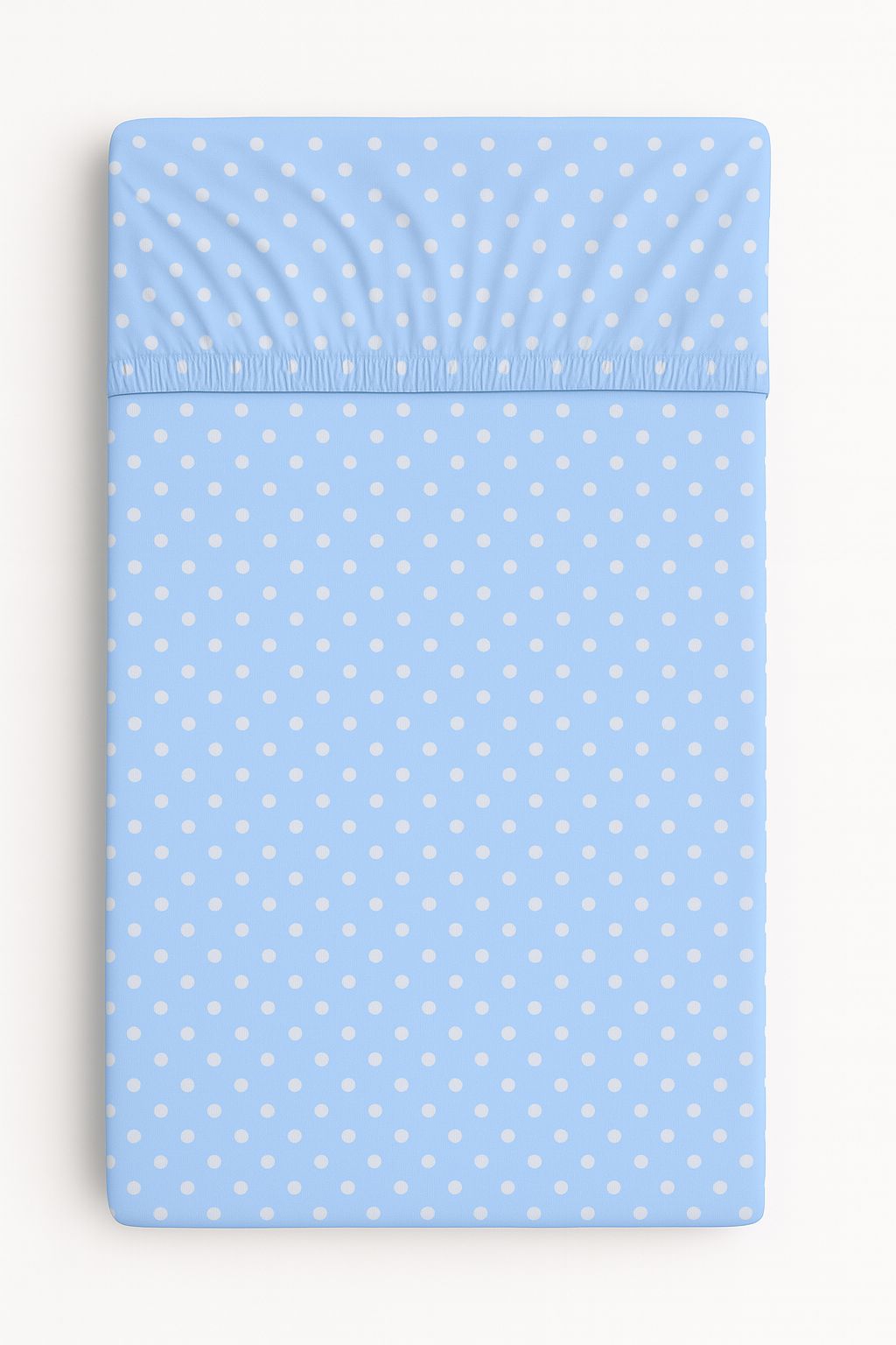 Sheet made of cotton 120x60cm - white polka dots on blue