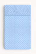 Sheet made of cotton 140x70cm - white polka dots on blue