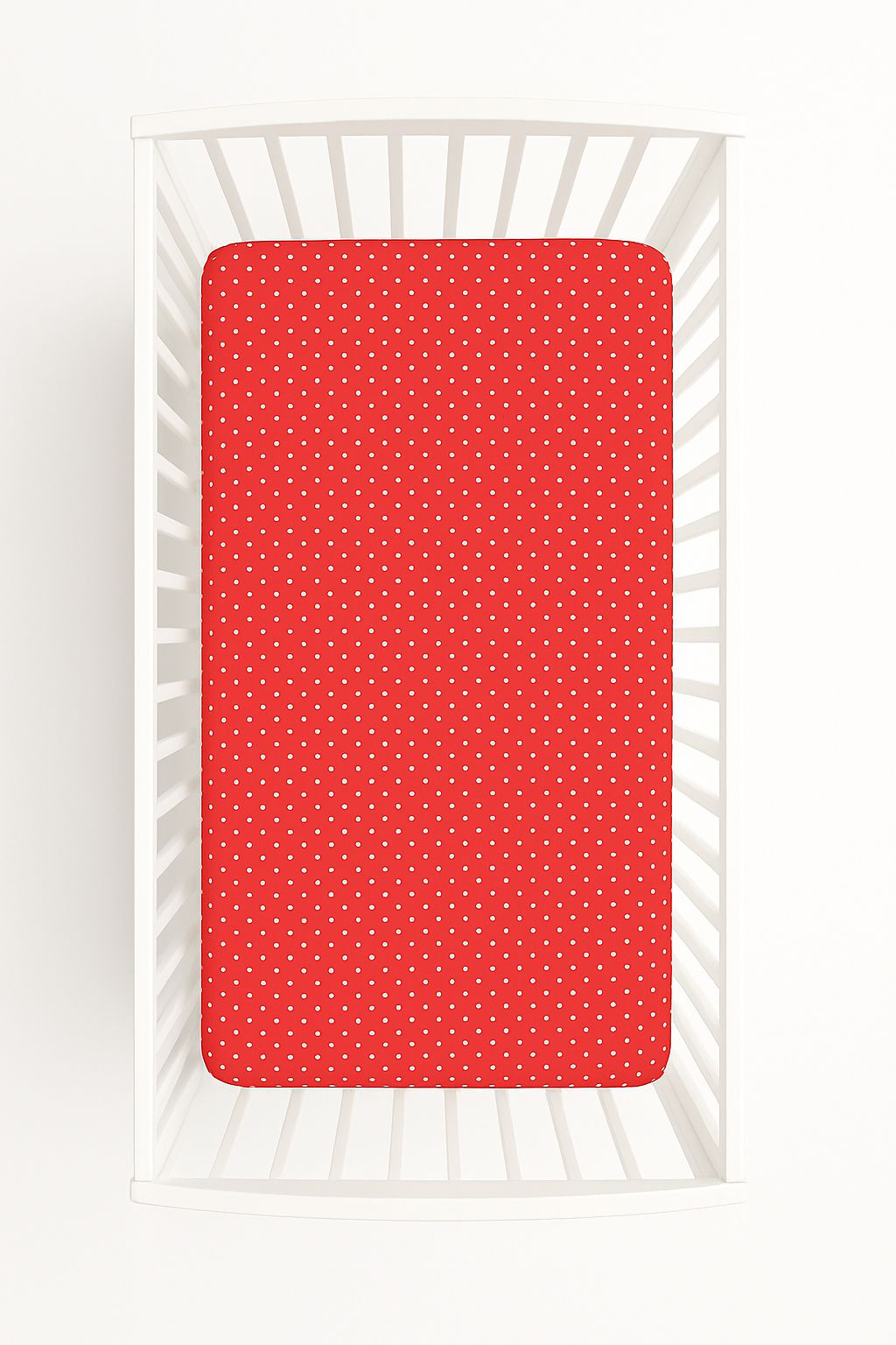 Sheet made of cotton 140x70cm - white polka dots on red