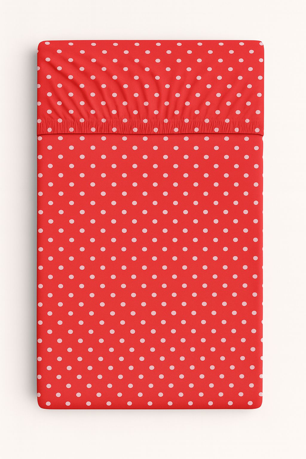 Sheet made of cotton 120x60cm - white polka dots on red
