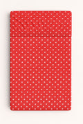 Sheet made of cotton 140x70cm - white polka dots on red