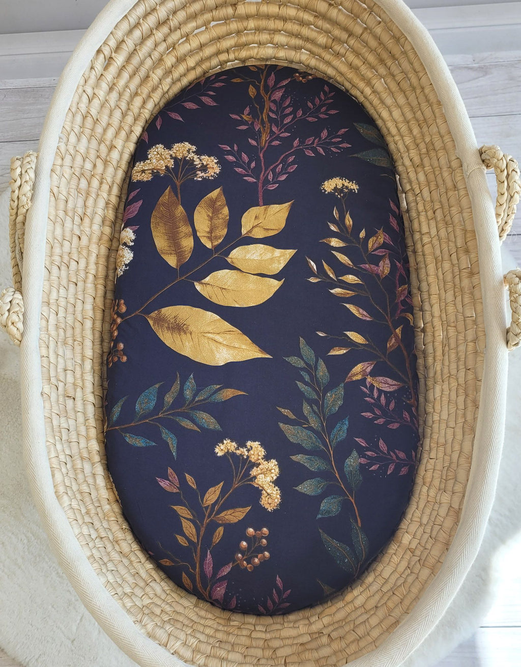 Sheet made of cotton for moses basket mattress 75x35 cm - Floristic