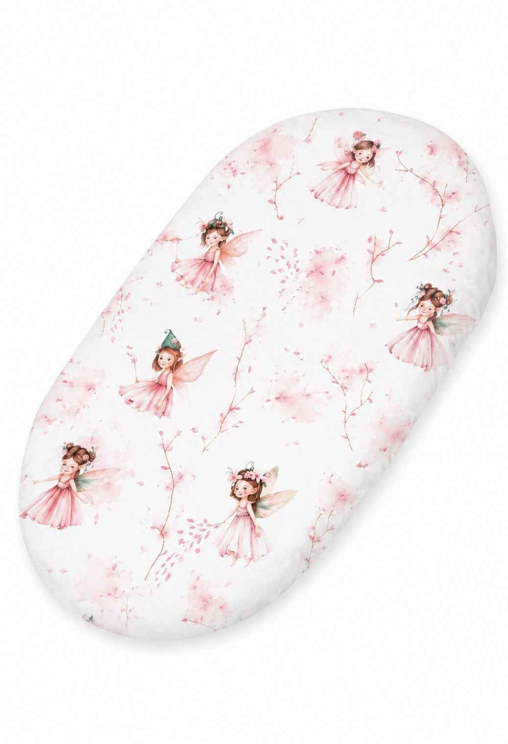 Sheet made of cotton for moses basket mattress 75x35 cm -  Blossom Fairies