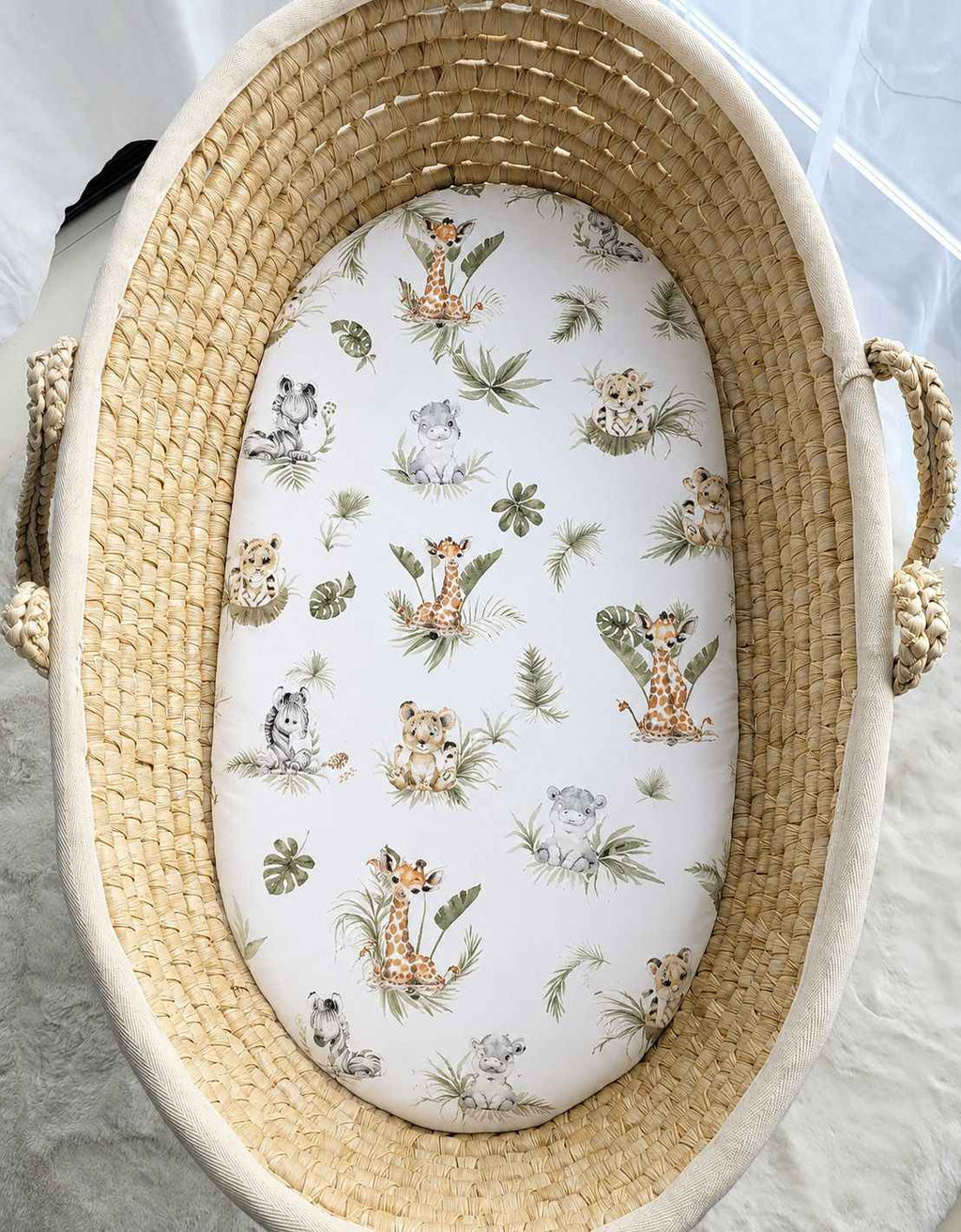 Sheet made of cotton for moses basket mattress 75x35 cm - Little Safari