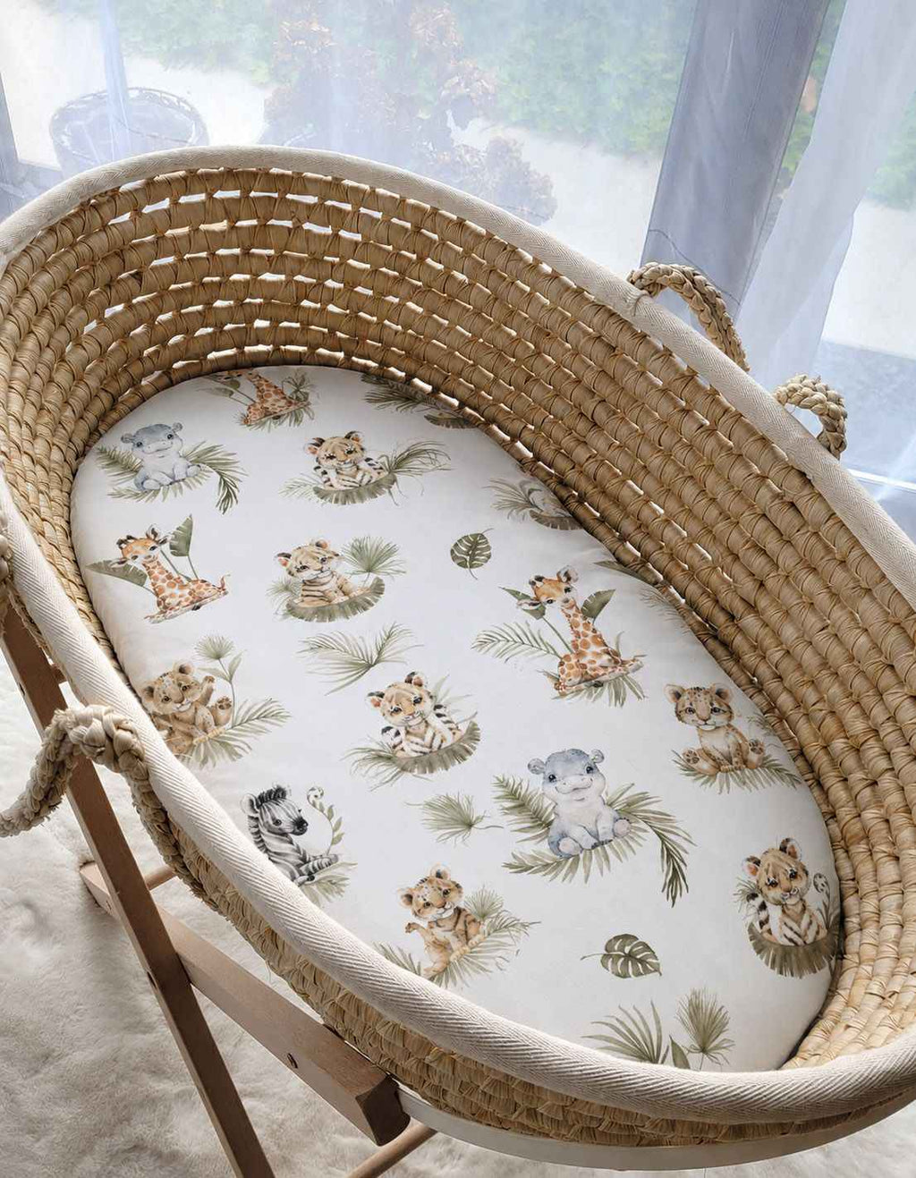 Sheet made of cotton for moses basket mattress 75x35 cm - Little Safari