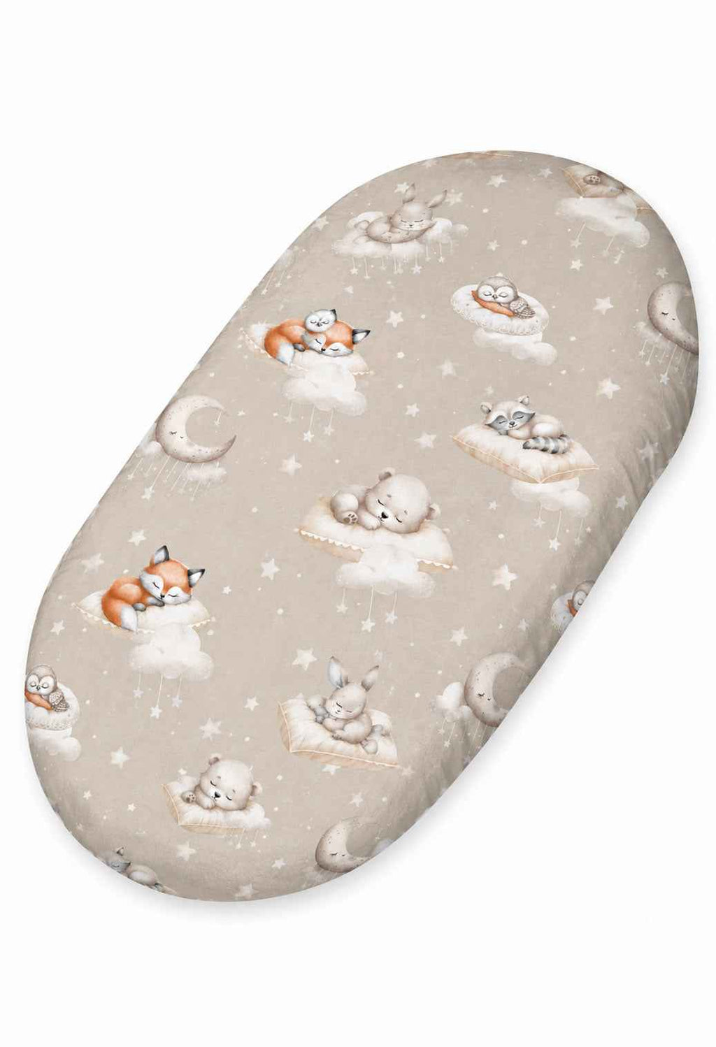 Sheet made of cotton for moses basket mattress 75x35 cm - Twinkle Woodland
