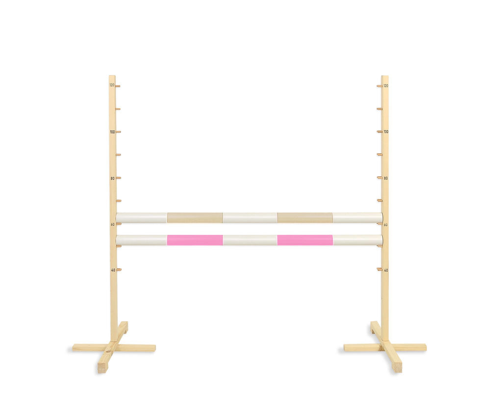 Jumping obstacle for Hobby Horse 120cm, with two beams - beige and light pink