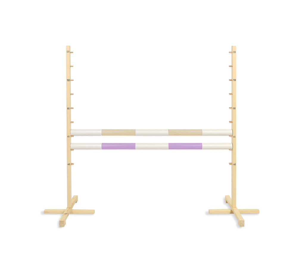 Jumping obstacle for Hobby Horse 120cm, with two beams - beige and light purple