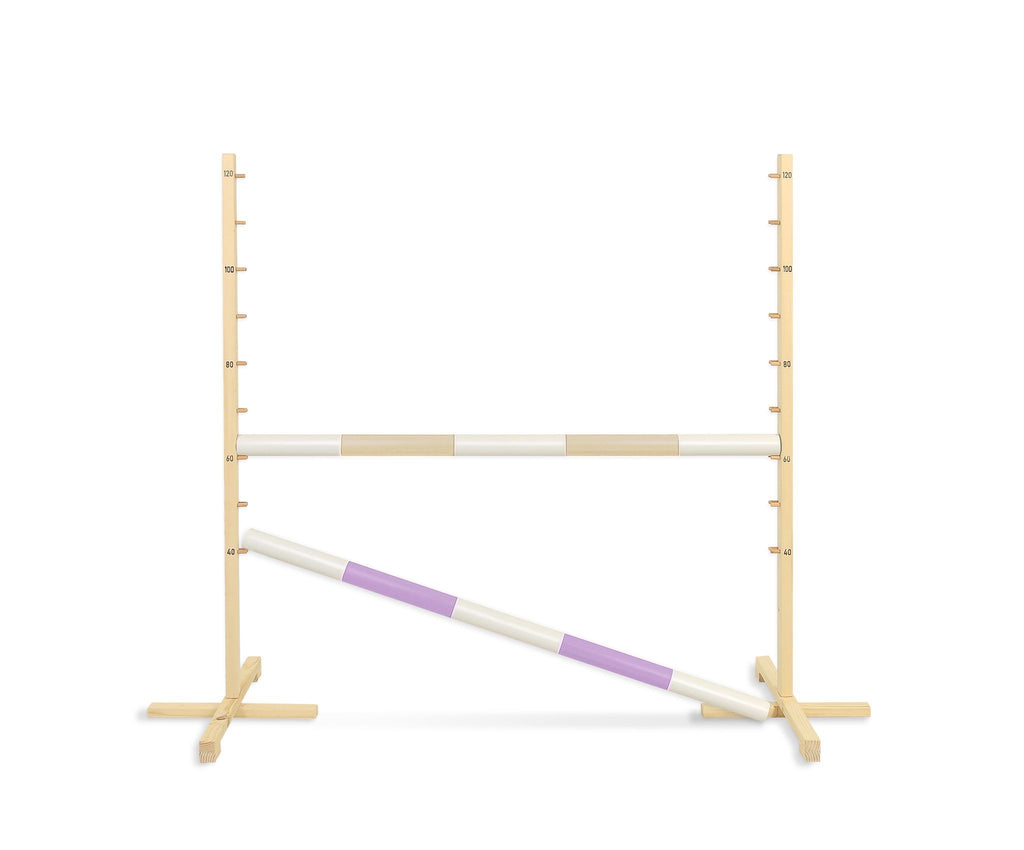 Jumping obstacle for Hobby Horse 120cm, with two beams - beige and light purple