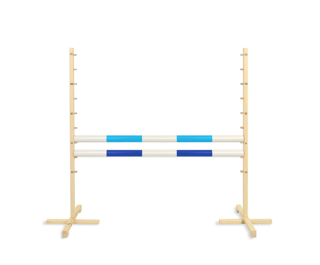 Jumping obstacle for Hobby Horse 120cm, with two beams - light blue and blue