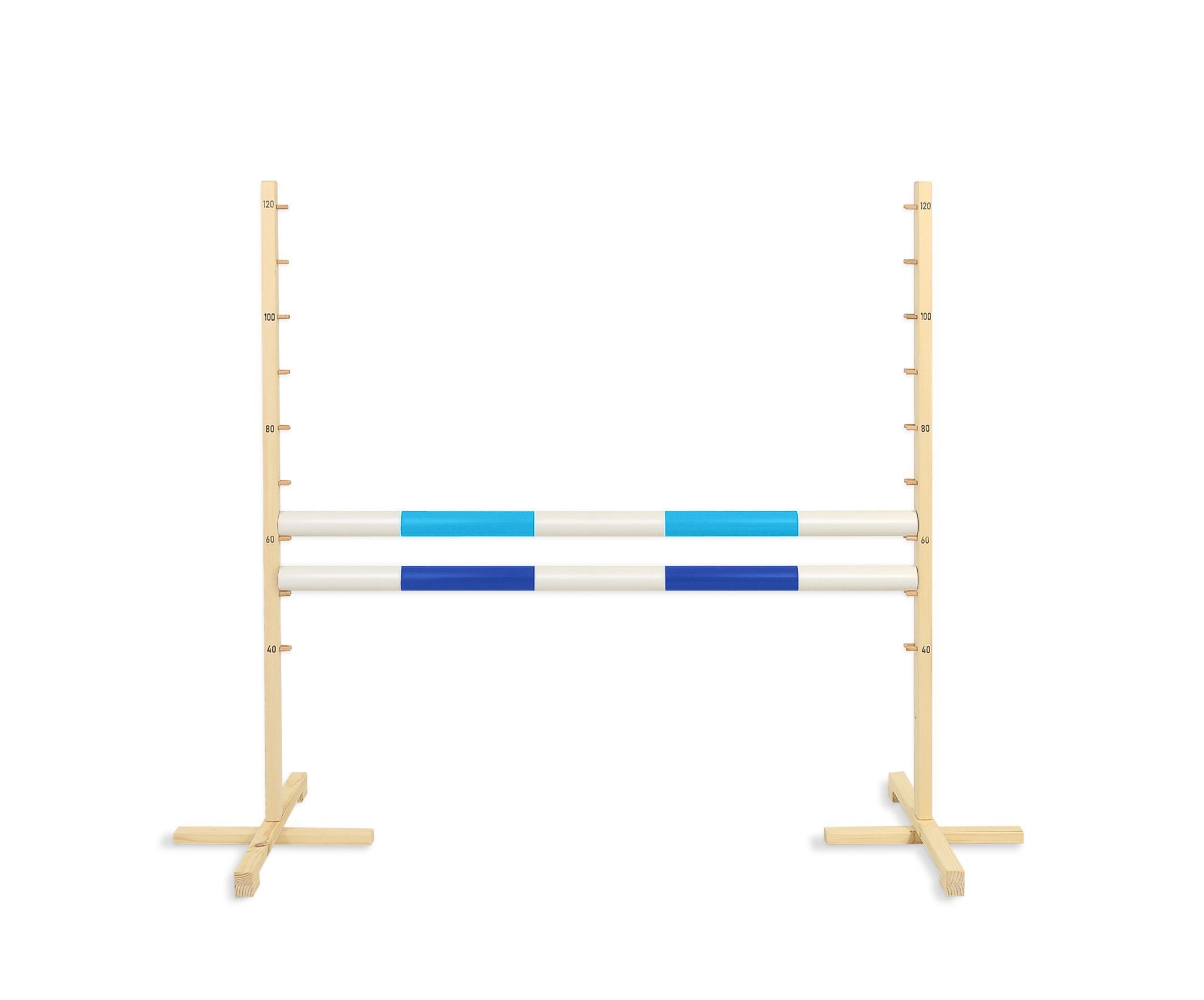 Jumping obstacle for Hobby Horse 120cm, with two beams - light blue and blue