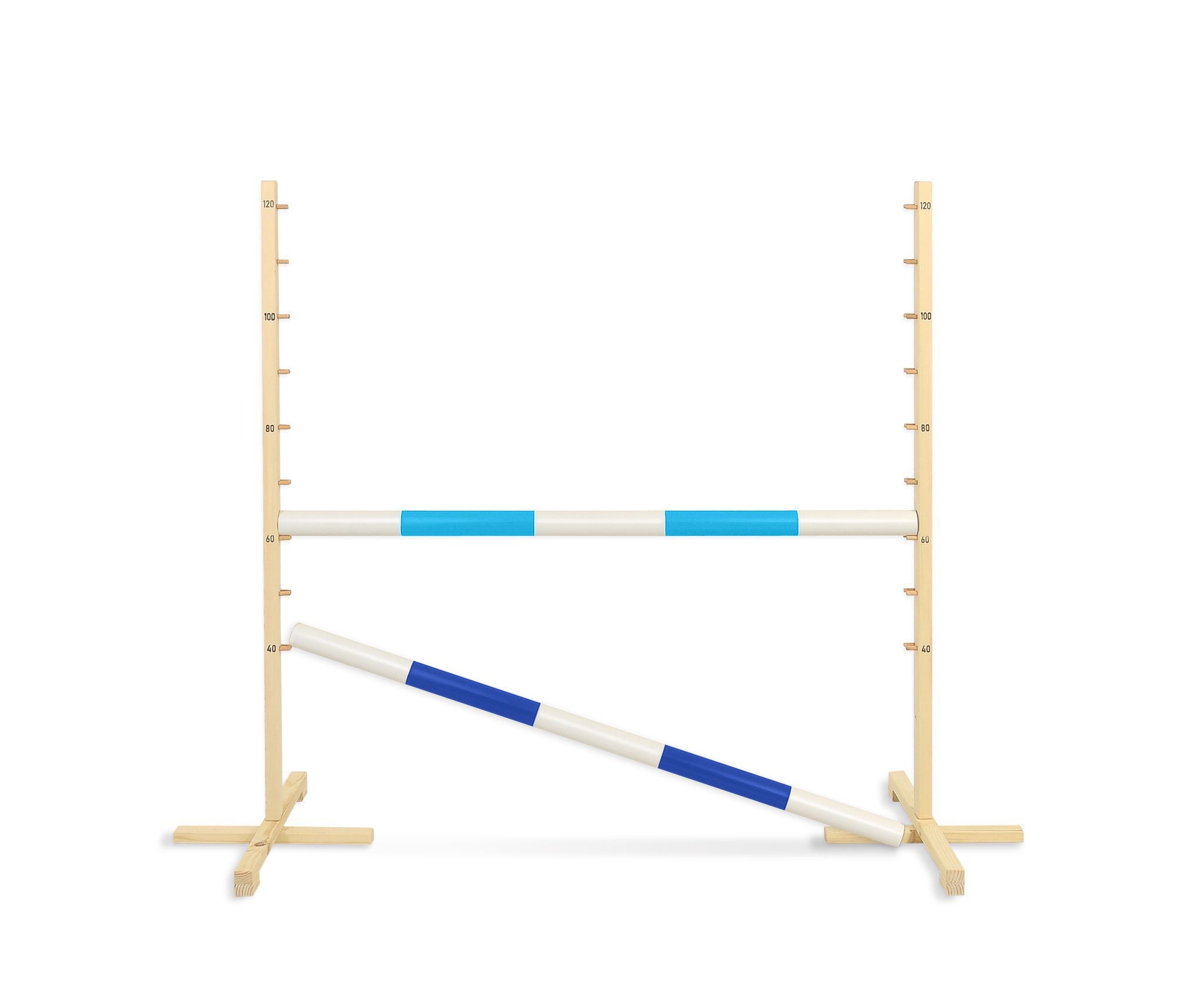 Jumping obstacle for Hobby Horse 120cm, with two beams - light blue and blue