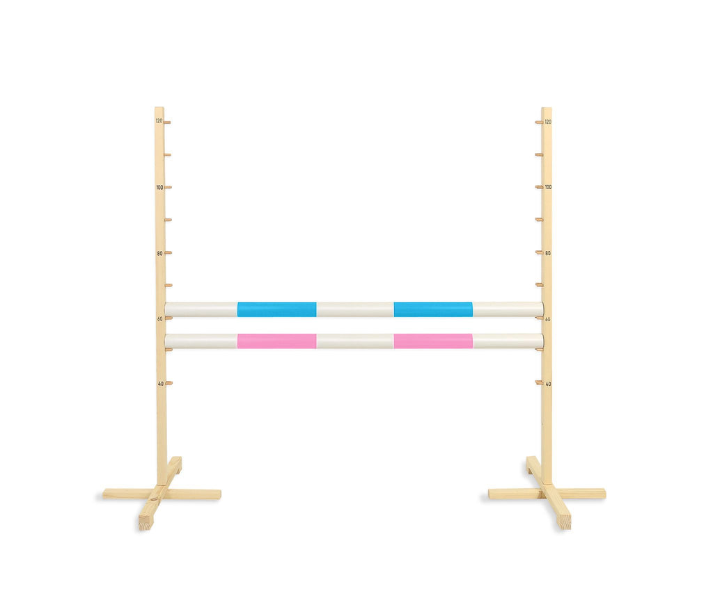 Jumping obstacle for Hobby Horse 120cm, with two beams - light blue and light pink