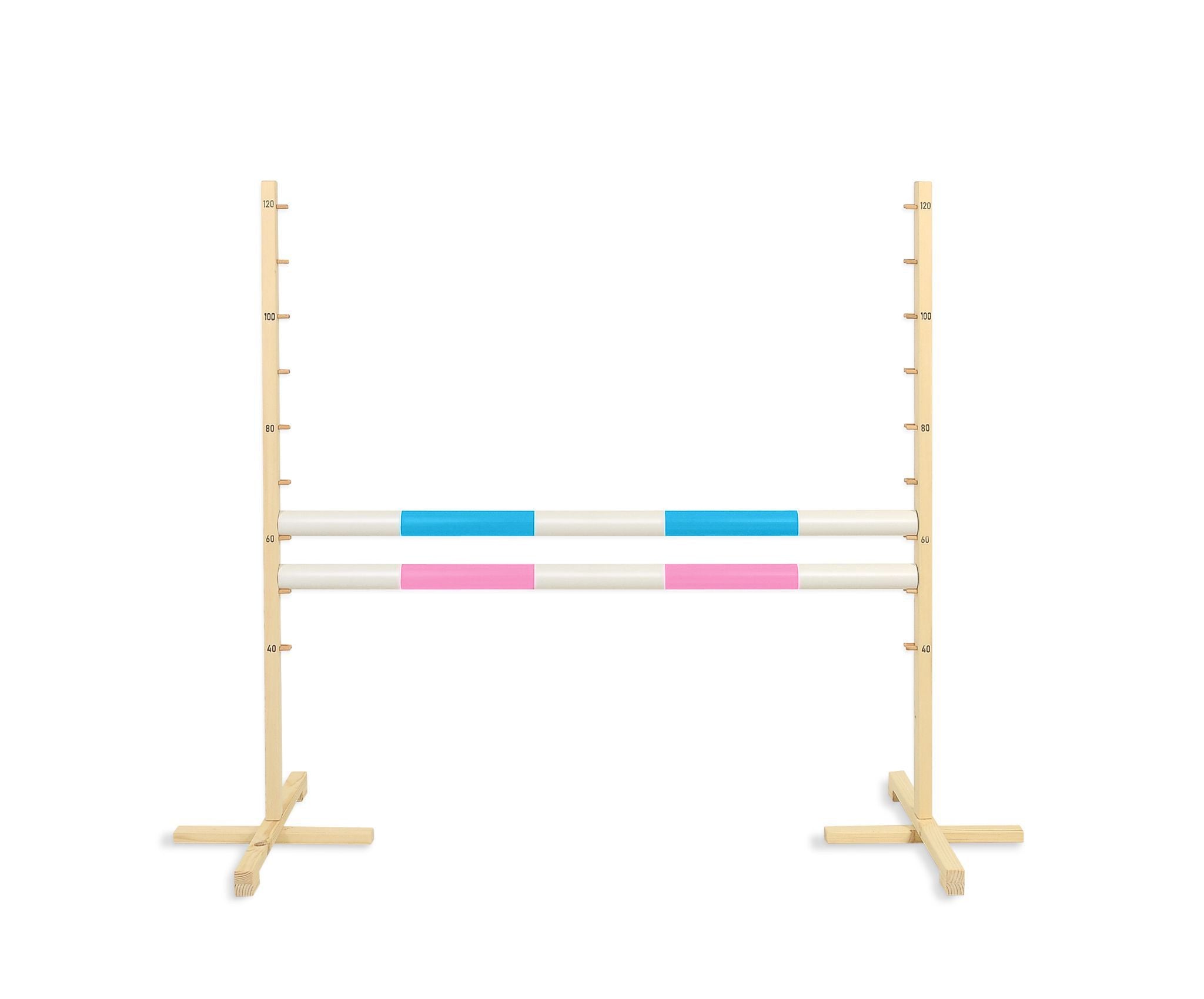 Jumping obstacle for Hobby Horse 120cm, with two beams - light blue and light pink